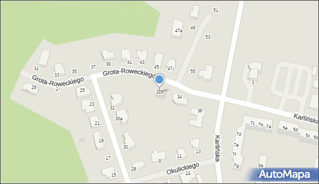 Szczecinek, Grota-Roweckiego Stefana, gen., 32b, mapa Szczecinek