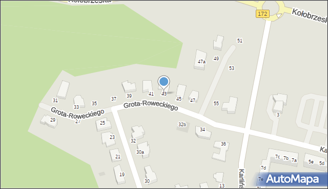 Szczecinek, Grota-Roweckiego Stefana, gen., 43, mapa Szczecinek