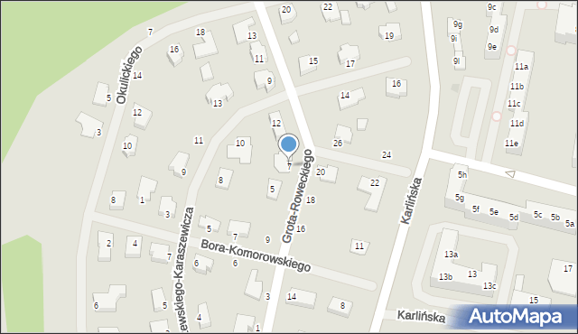 Szczecinek, Grota-Roweckiego Stefana, gen., 7, mapa Szczecinek