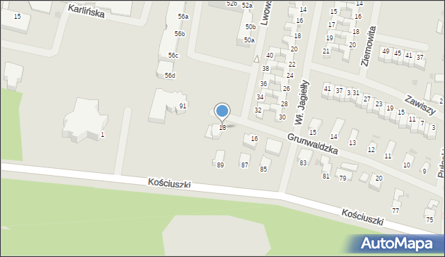 Szczecinek, Grunwaldzka, 18, mapa Szczecinek