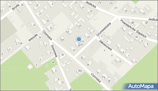 Szczedrzyk, Grunwaldzka, 1b, mapa Szczedrzyk