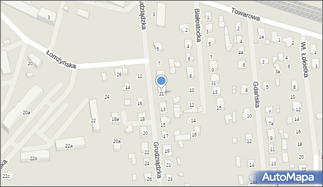 Szczytno, Grudziądzka, 11, mapa Szczytno