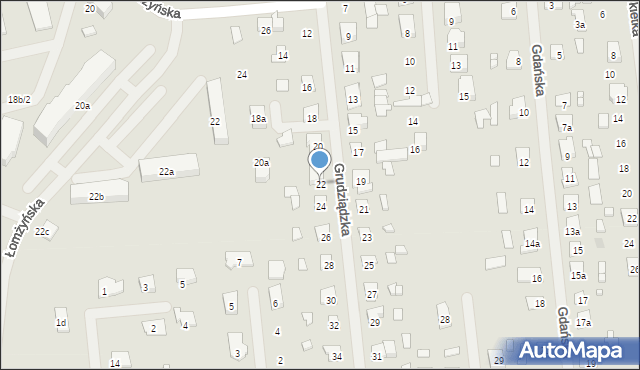 Szczytno, Grudziądzka, 22, mapa Szczytno