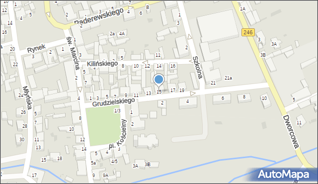 Szubin, Grudzielskiego Kazimierza, gen., 15, mapa Szubin