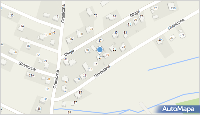 Targanice, Graniczna, 17, mapa Targanice