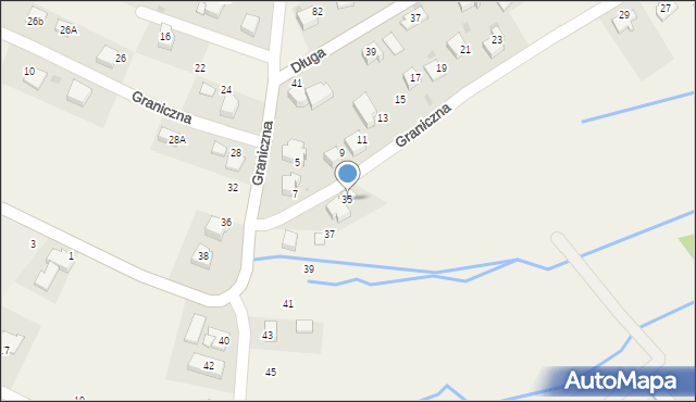 Targanice, Graniczna, 35, mapa Targanice
