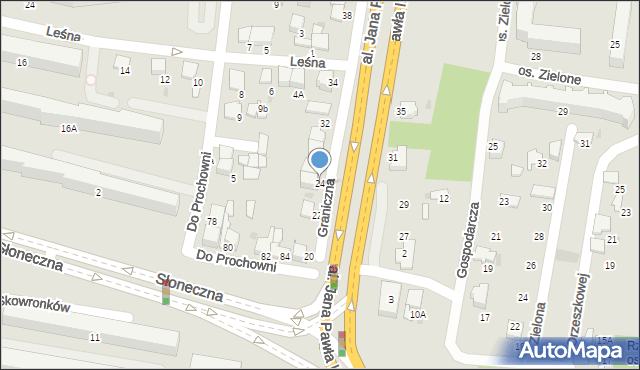 Tarnów, Graniczna, 24, mapa Tarnów