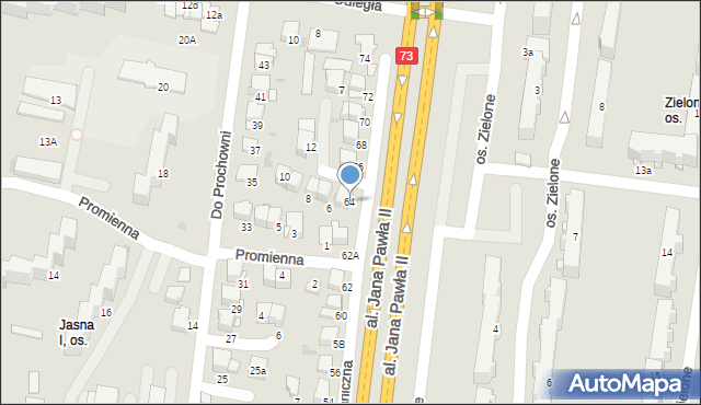 Tarnów, Graniczna, 64, mapa Tarnów