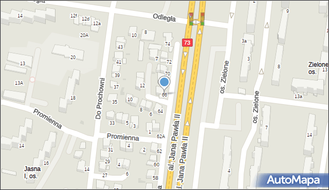 Tarnów, Graniczna, 66, mapa Tarnów