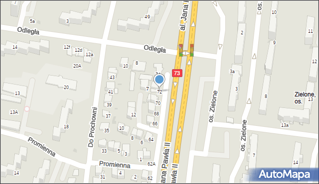 Tarnów, Graniczna, 72, mapa Tarnów