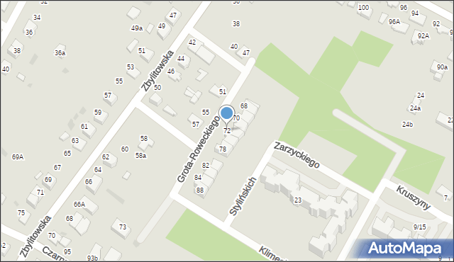 Tarnów, Grota-Roweckiego Stefana, gen., 72, mapa Tarnów