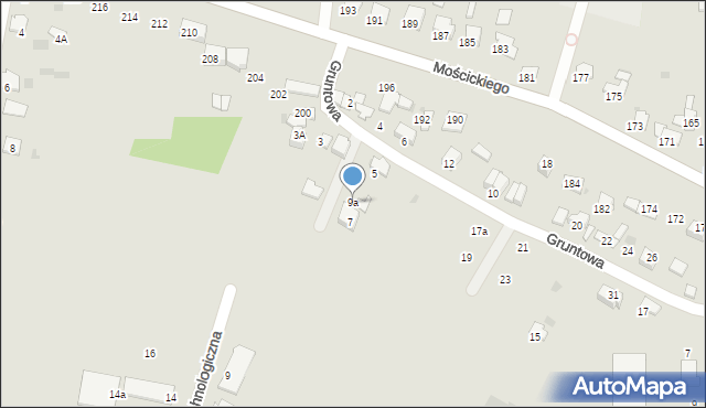 Tarnów, Gruntowa, 9a, mapa Tarnów