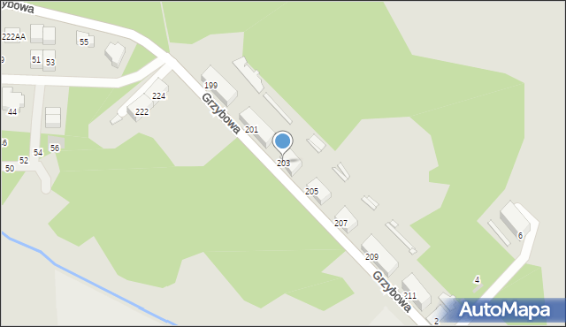 Tarnowskie Góry, Grzybowa, 203, mapa Tarnowskie Góry