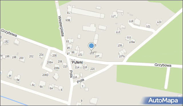 Tarnowskie Góry, Grzybowa, 103, mapa Tarnowskie Góry