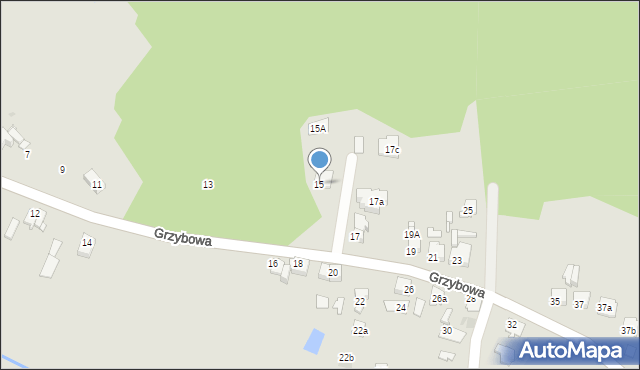 Tarnowskie Góry, Grzybowa, 15, mapa Tarnowskie Góry