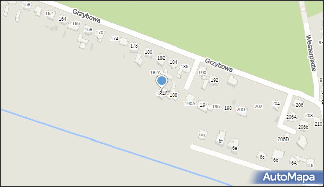 Tarnowskie Góry, Grzybowa, 184A, mapa Tarnowskie Góry