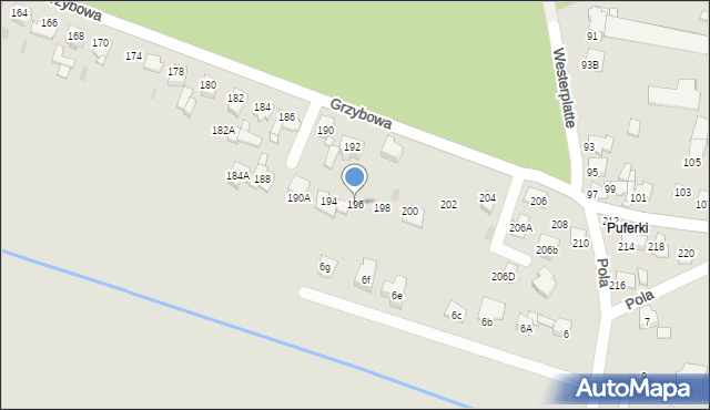 Tarnowskie Góry, Grzybowa, 196, mapa Tarnowskie Góry