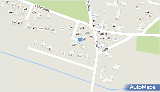 Tarnowskie Góry, Grzybowa, 206c, mapa Tarnowskie Góry