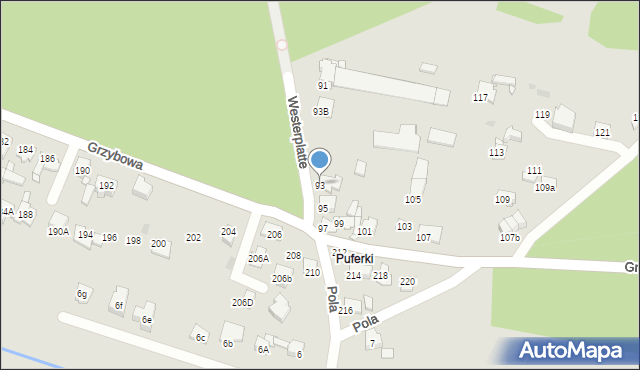 Tarnowskie Góry, Grzybowa, 93, mapa Tarnowskie Góry