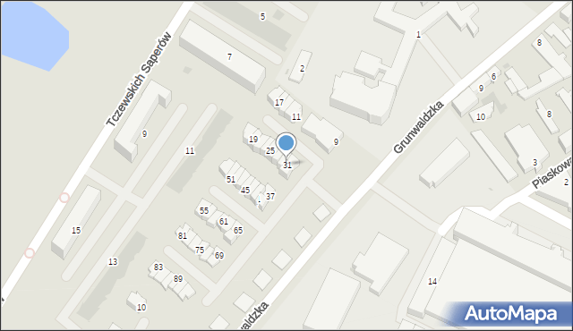 Tczew, Grunwaldzka, 31, mapa Tczew