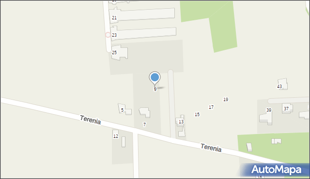 Terenia, Graniczna, 9, mapa Terenia