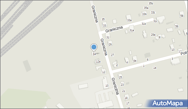 Terespol, Graniczna, 14, mapa Terespol