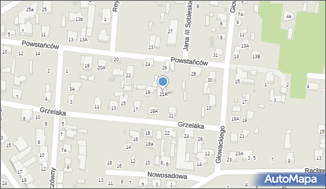 Tłuszcz, Grzelaka Antoniego, 21A, mapa Tłuszcz