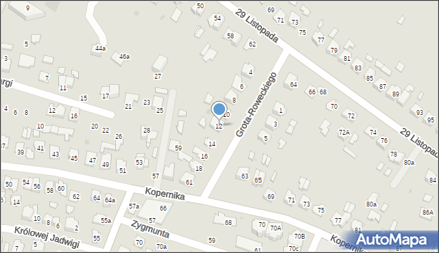 Tomaszów Lubelski, Grota-Roweckiego Stefana, gen., 12, mapa Tomaszów Lubelski