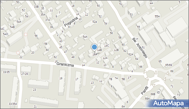Tomaszów Mazowiecki, Graniczna, 14A, mapa Tomaszów Mazowiecki