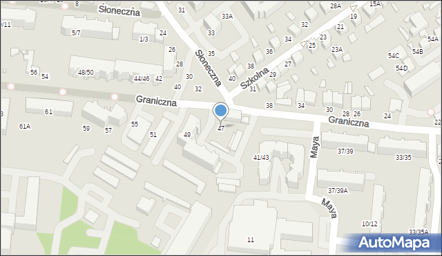 Tomaszów Mazowiecki, Graniczna, 47, mapa Tomaszów Mazowiecki