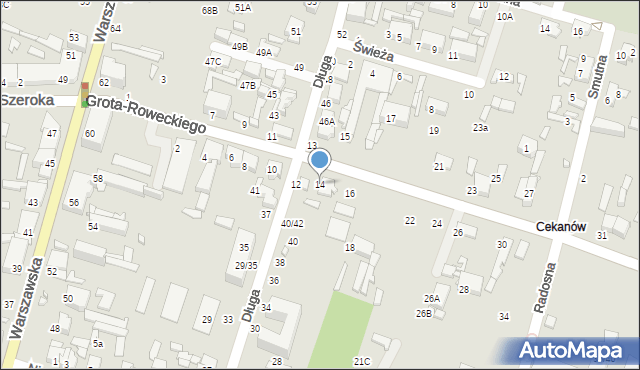 Tomaszów Mazowiecki, Grota-Roweckiego Stefana, gen., 14, mapa Tomaszów Mazowiecki