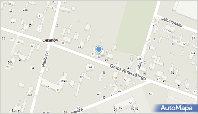Tomaszów Mazowiecki, Grota-Roweckiego Stefana, gen., 37, mapa Tomaszów Mazowiecki