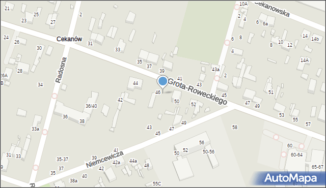 Tomaszów Mazowiecki, Grota-Roweckiego Stefana, gen., 48, mapa Tomaszów Mazowiecki