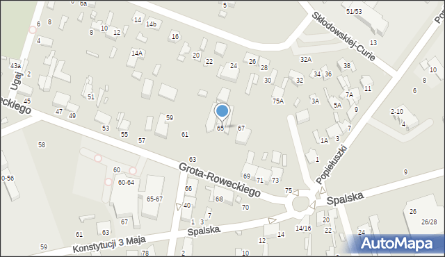 Tomaszów Mazowiecki, Grota-Roweckiego Stefana, gen., 65, mapa Tomaszów Mazowiecki
