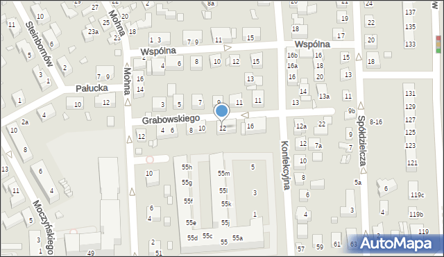 Toruń, Grabowskiego Antoniego, 12, mapa Torunia