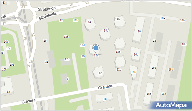 Toruń, Grasera Konrada, 12a, mapa Torunia