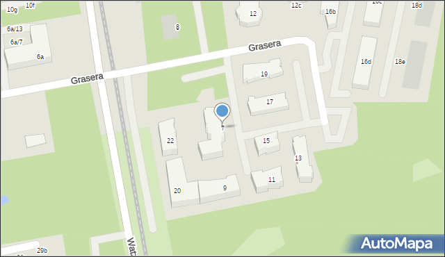 Toruń, Grasera Konrada, 7, mapa Torunia