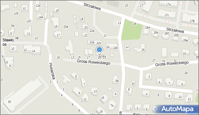 Toruń, Grota-Roweckiego Stefana, gen., 19, mapa Torunia