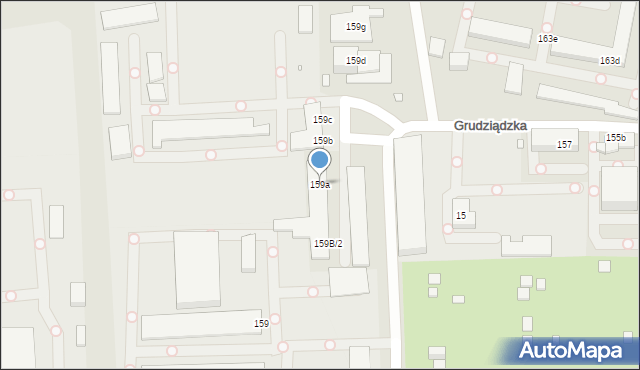 Toruń, Grudziądzka, 159a, mapa Torunia