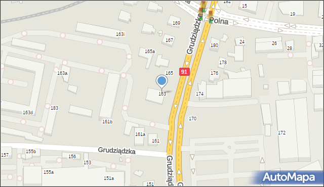 Toruń, Grudziądzka, 163, mapa Torunia