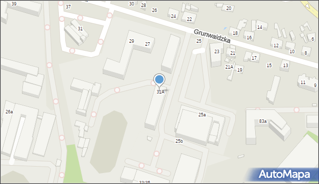 Toruń, Grunwaldzka, 31A, mapa Torunia