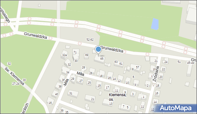 Toruń, Grunwaldzka, 67, mapa Torunia