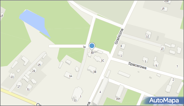Trąbki, Graniczna, 3D, mapa Trąbki