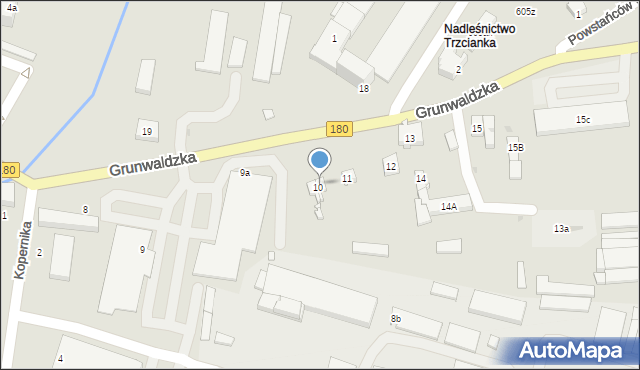 Trzcianka, Grunwaldzka, 10A, mapa Trzcianka