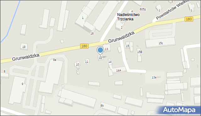 Trzcianka, Grunwaldzka, 12, mapa Trzcianka