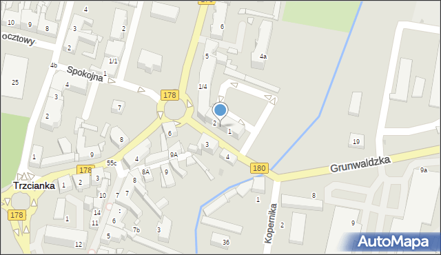 Trzcianka, Grunwaldzka, 21, mapa Trzcianka