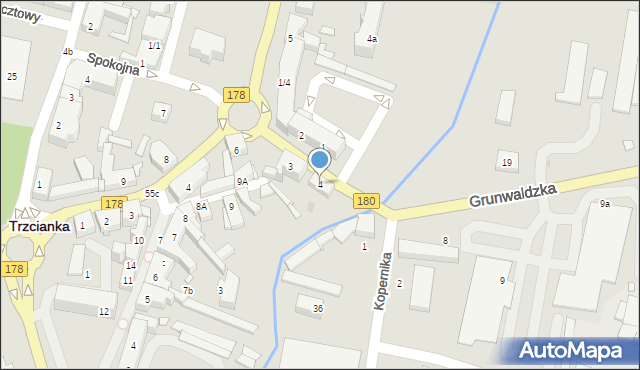 Trzcianka, Grunwaldzka, 4, mapa Trzcianka