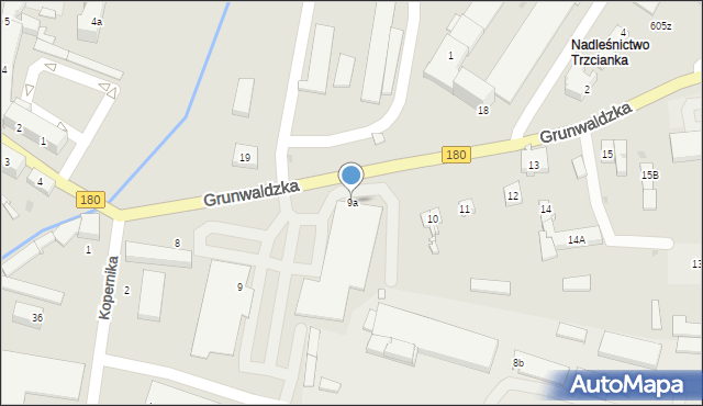 Trzcianka, Grunwaldzka, 9a, mapa Trzcianka