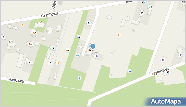 Trzciany, Granitowa, 34, mapa Trzciany