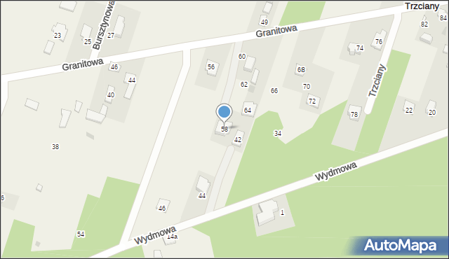 Trzciany, Granitowa, 58, mapa Trzciany